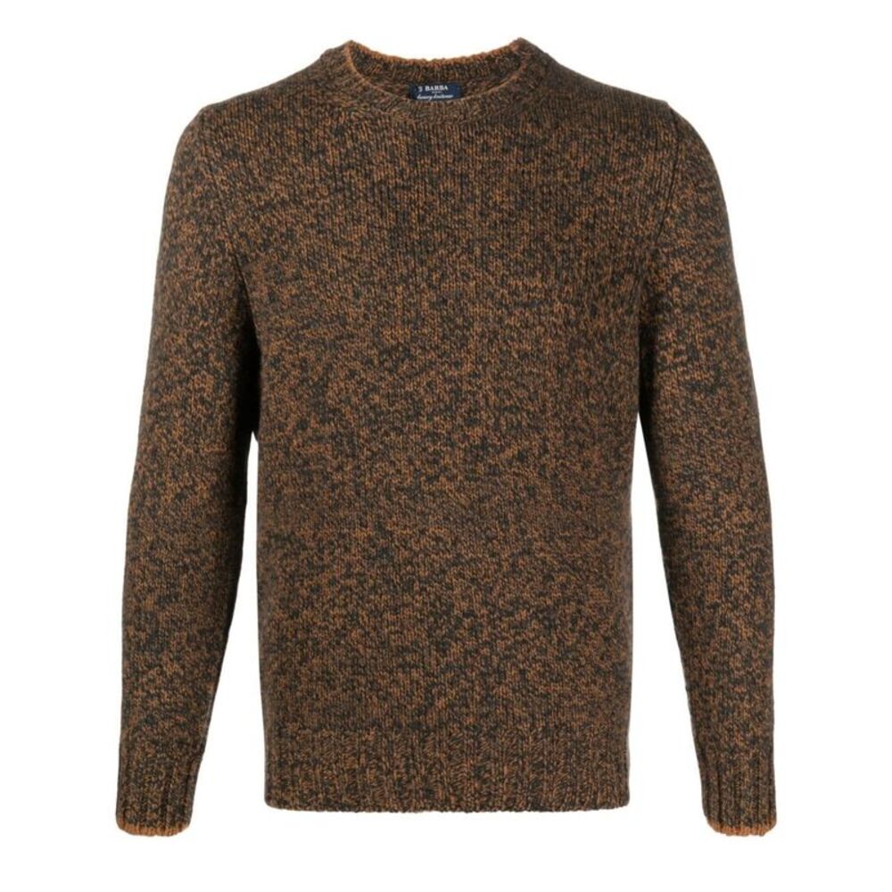 Barba Men Brown Melange Wool Sweater